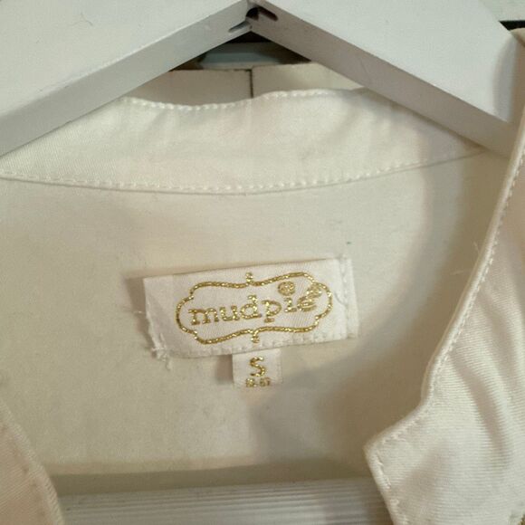 Mudpie Mia white embroidered gold shift dress size small - Picture 6 of 13